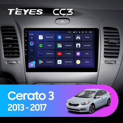 Штатная магнитола TEYES CC3 9.0" для Kia Cerato 2013-2017