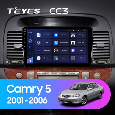 Штатная магнитола TEYES CC3 9.0" для Toyota Camry 2001-2006