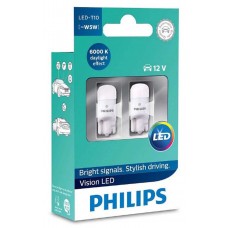 Светодиодные габариты W5W Philips Vision LED T10 6000K									