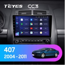 Штатная магнитола TEYES CC3 9.0" для Peugeot 407 2004-2011