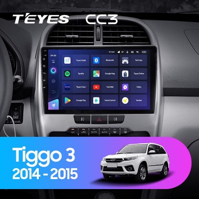 Штатная магнитола TEYES CC3 10.2" для Chery Tiggo 3 2014-2015