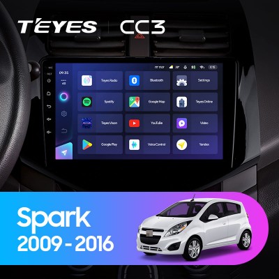 Штатная магнитола TEYES CC3 9" для Chevrolet Spark 2009-2016