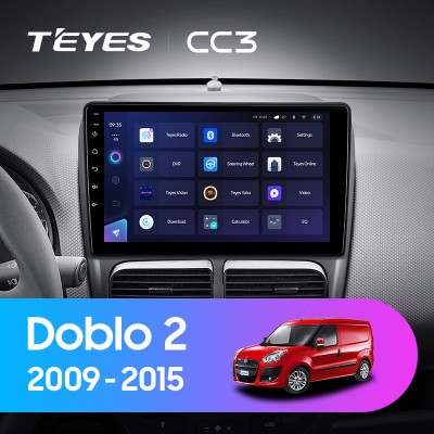 Штатная магнитола TEYES CC3 9" для Fiat Doblo 2009-2015